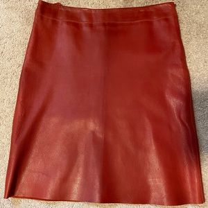 Made in Italy. Crimson red leather skirt size 10. Slightly used. No flaws.